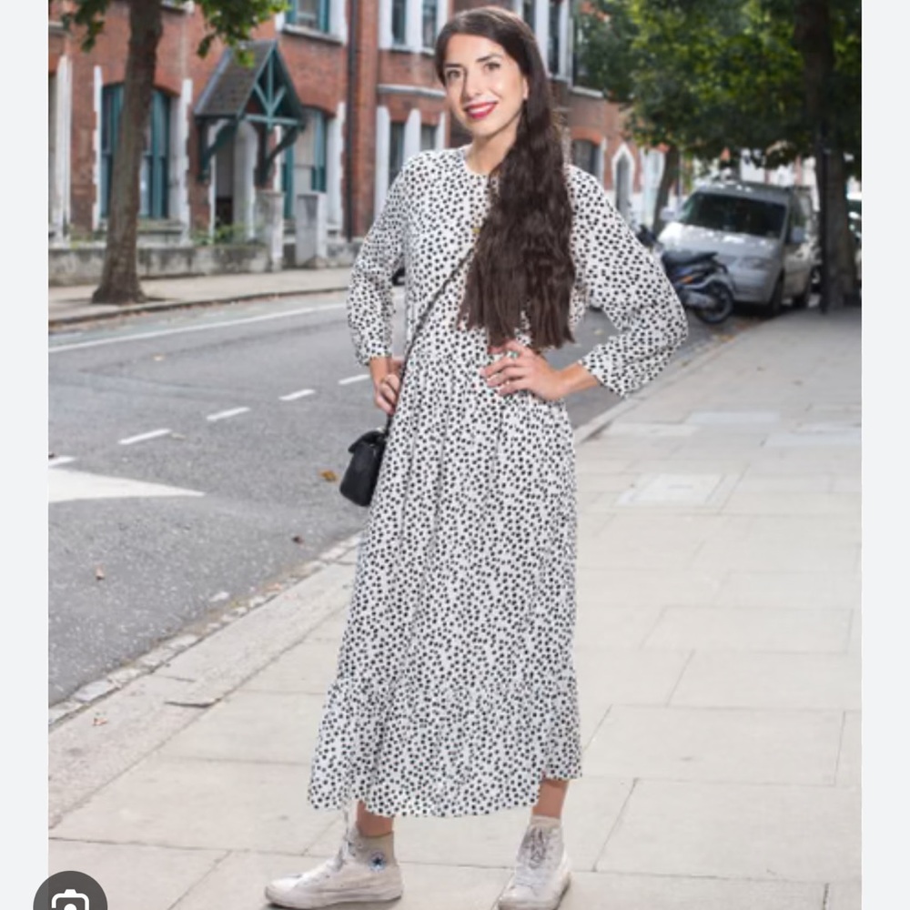 Viral Zara Black and White Polka Dot Dress